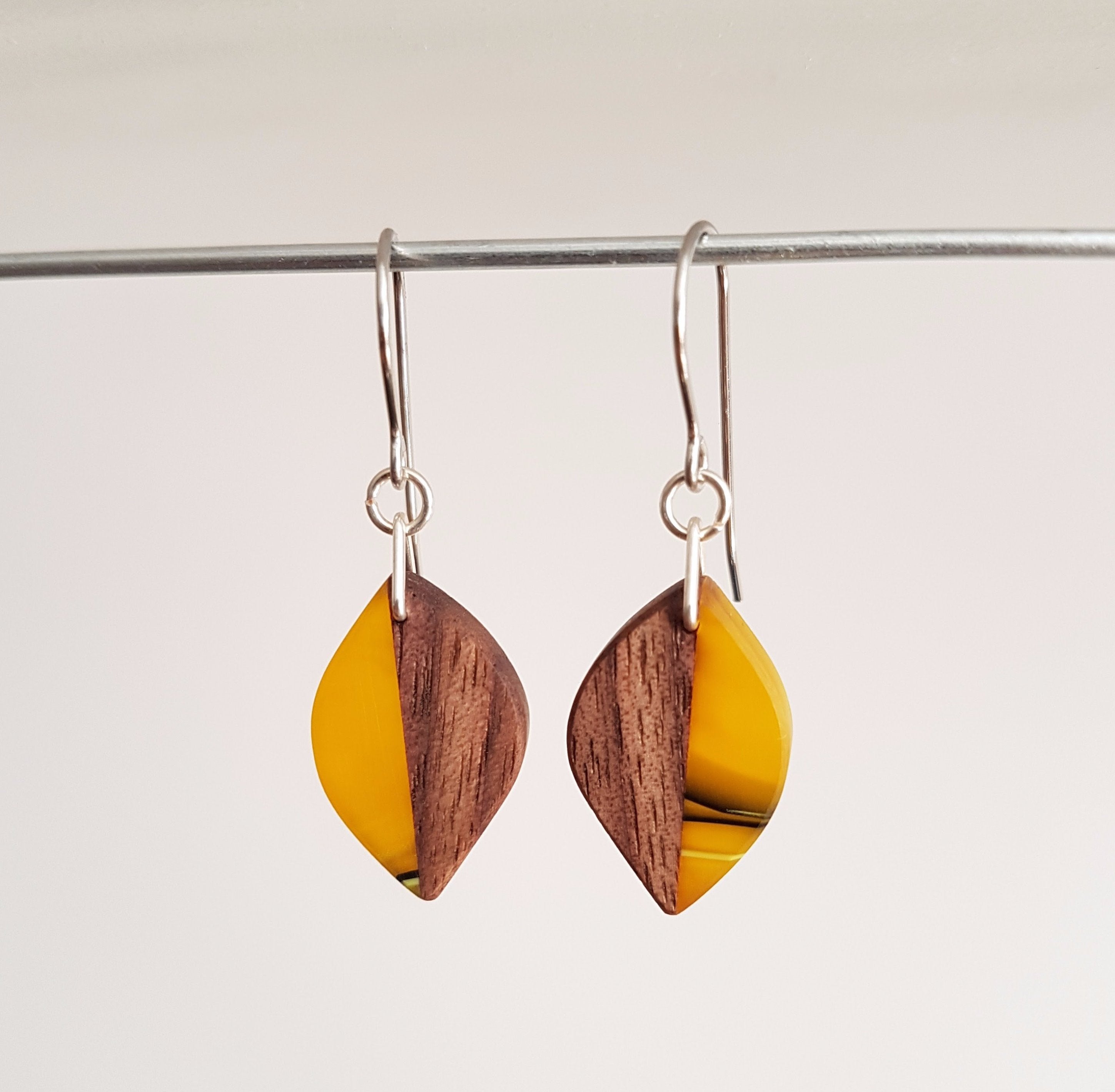Acrylic sales leaf earrings