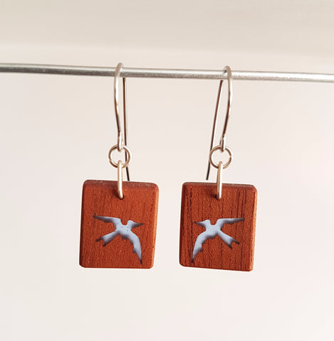 Bird Earrings - Resin (square)