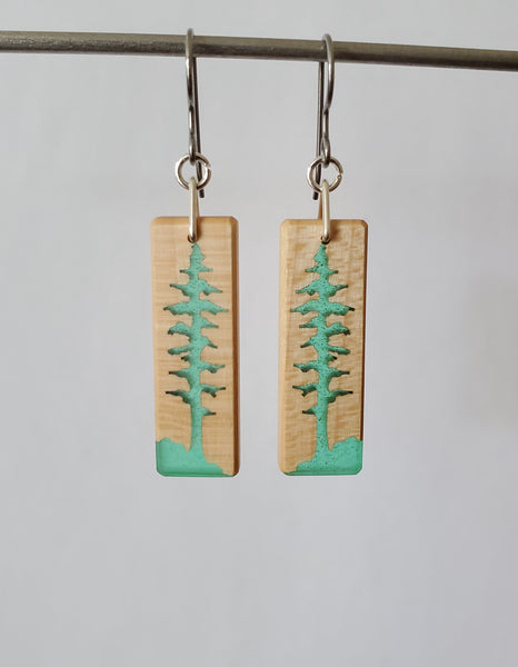 Spruce Tree Earrings - Resin
