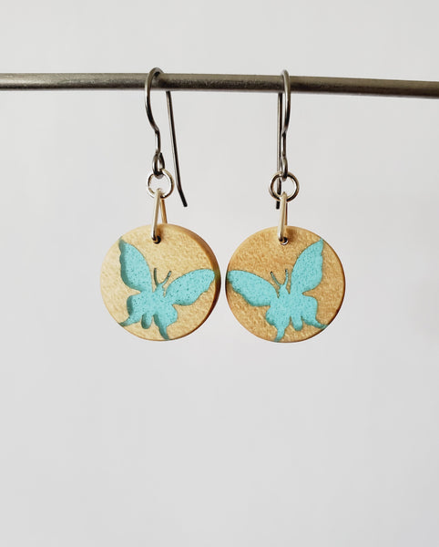 Butterfly Earrings - Resin (round)