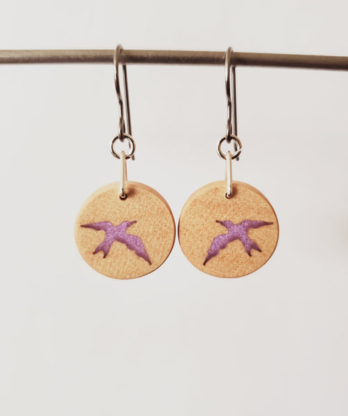 Bird Earrings - Resin (round)