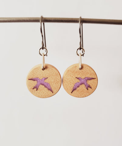 Bird Earrings - Resin (round)