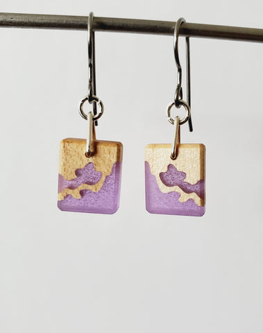 Mountain Earrings - Resin (square)