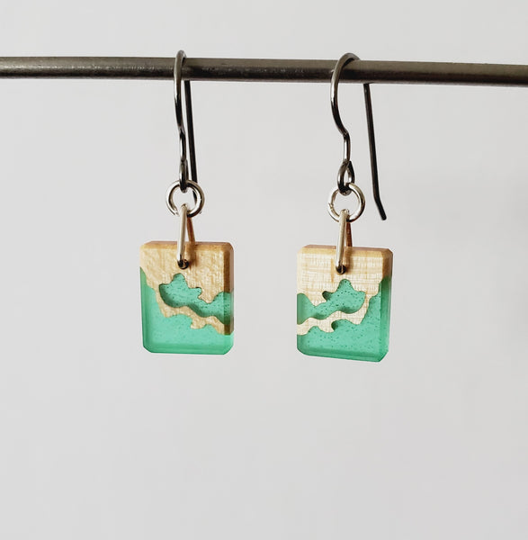 Mountain Earrings - Resin (square)