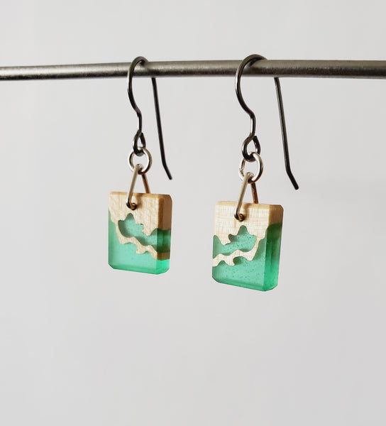 Mountain Earrings - Resin (square)