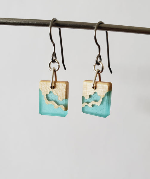 Mountain Earrings - Resin (square)