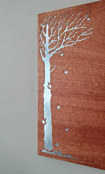 Maple Tree with Falling Leaves Magnet Board (large)