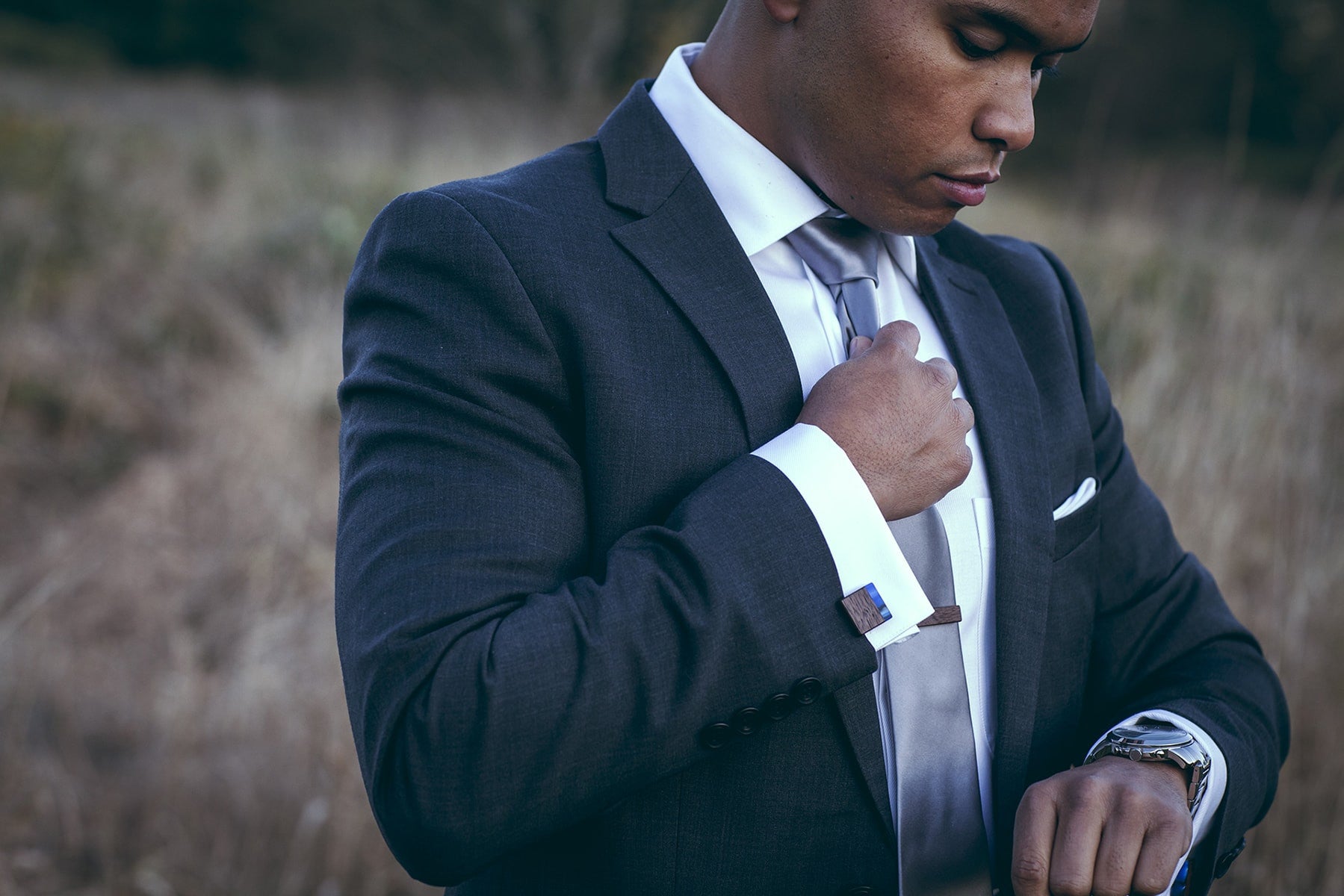 Cufflinks and tie clip by Mokajade Designs